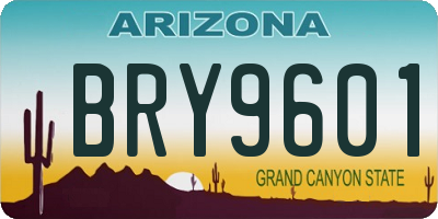 AZ license plate BRY9601