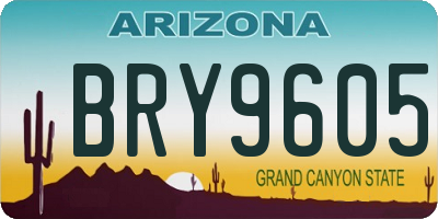AZ license plate BRY9605