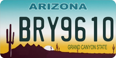 AZ license plate BRY9610
