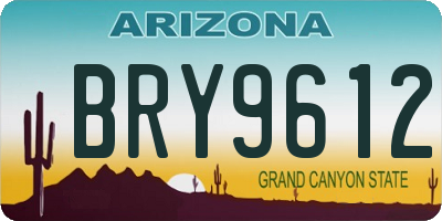 AZ license plate BRY9612