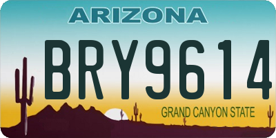 AZ license plate BRY9614