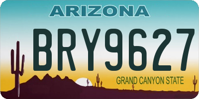 AZ license plate BRY9627