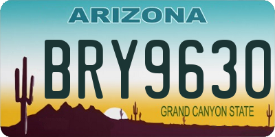 AZ license plate BRY9630