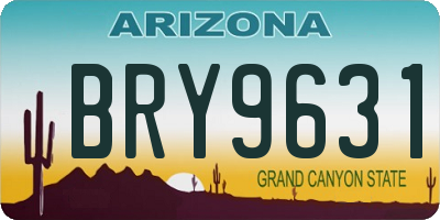 AZ license plate BRY9631