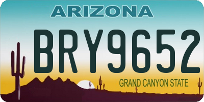 AZ license plate BRY9652