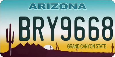 AZ license plate BRY9668