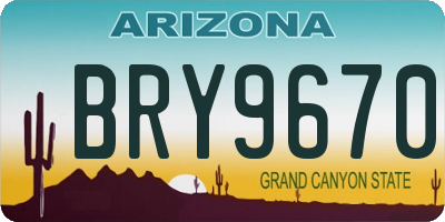 AZ license plate BRY9670