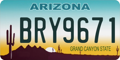 AZ license plate BRY9671