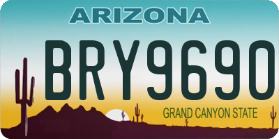 AZ license plate BRY9690