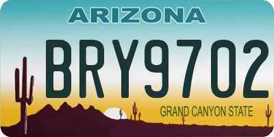 AZ license plate BRY9702