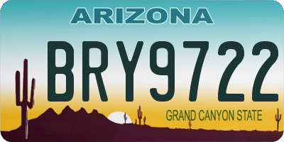 AZ license plate BRY9722