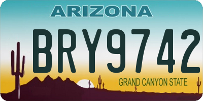AZ license plate BRY9742