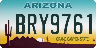 AZ license plate BRY9761