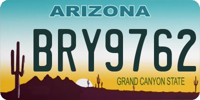 AZ license plate BRY9762
