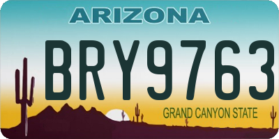 AZ license plate BRY9763