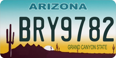 AZ license plate BRY9782