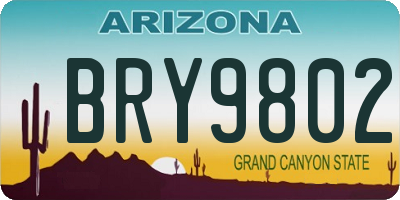 AZ license plate BRY9802