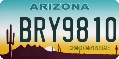 AZ license plate BRY9810
