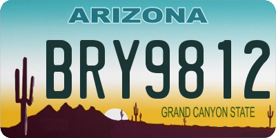 AZ license plate BRY9812