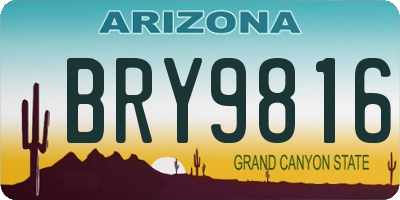AZ license plate BRY9816