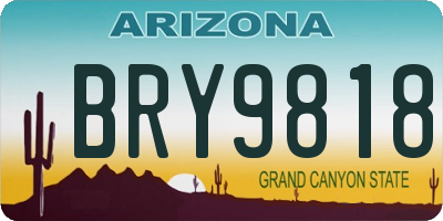 AZ license plate BRY9818