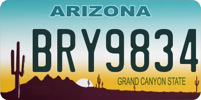 AZ license plate BRY9834