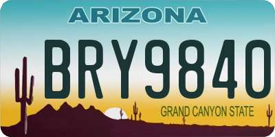 AZ license plate BRY9840