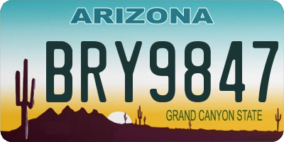 AZ license plate BRY9847