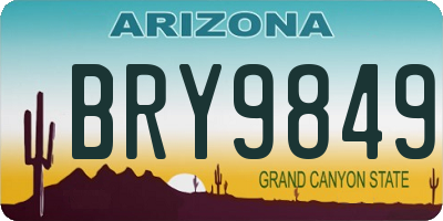 AZ license plate BRY9849