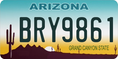 AZ license plate BRY9861