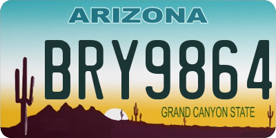 AZ license plate BRY9864
