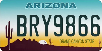 AZ license plate BRY9866