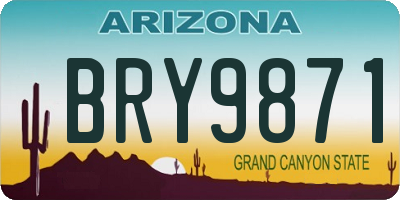 AZ license plate BRY9871