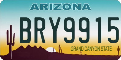 AZ license plate BRY9915
