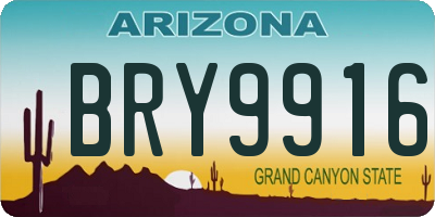AZ license plate BRY9916
