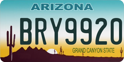 AZ license plate BRY9920