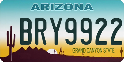 AZ license plate BRY9922