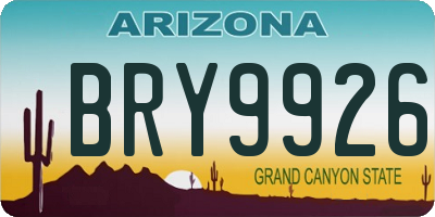 AZ license plate BRY9926