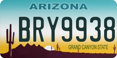 AZ license plate BRY9938