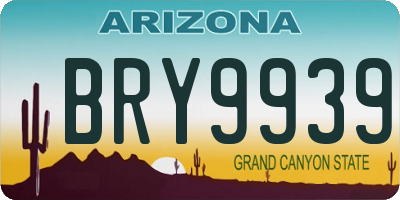 AZ license plate BRY9939