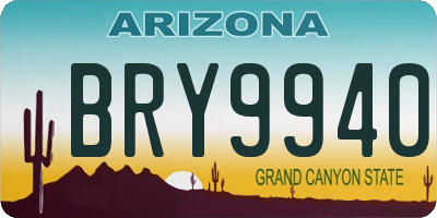 AZ license plate BRY9940