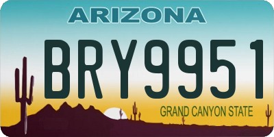 AZ license plate BRY9951