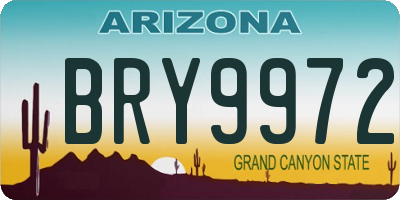 AZ license plate BRY9972