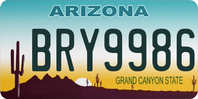AZ license plate BRY9986