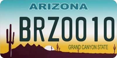 AZ license plate BRZ0010