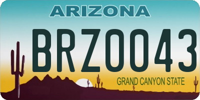 AZ license plate BRZ0043
