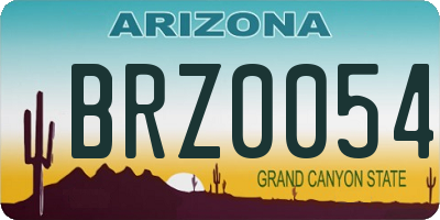 AZ license plate BRZ0054