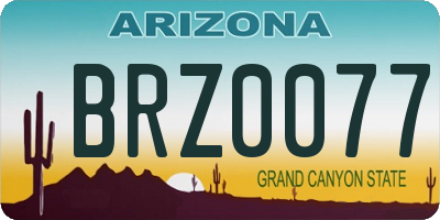 AZ license plate BRZ0077