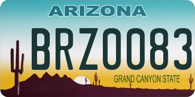 AZ license plate BRZ0083