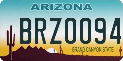 AZ license plate BRZ0094